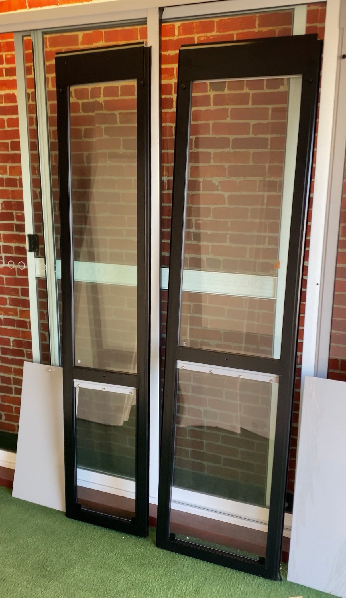 BRAND XL BLACK pet door insert, tiny small scratch on flap (hard to see)
