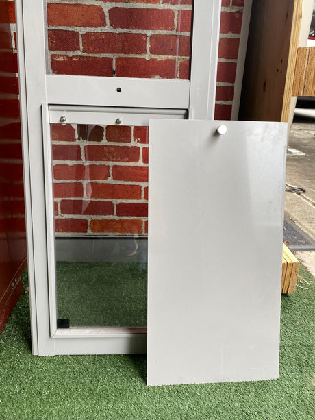 Large Grey Pet door with a Screen door mesh - Demo Model - LAST ONE